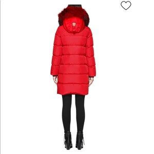 Carmela Mackage puffer coat with leather trim and fur hood